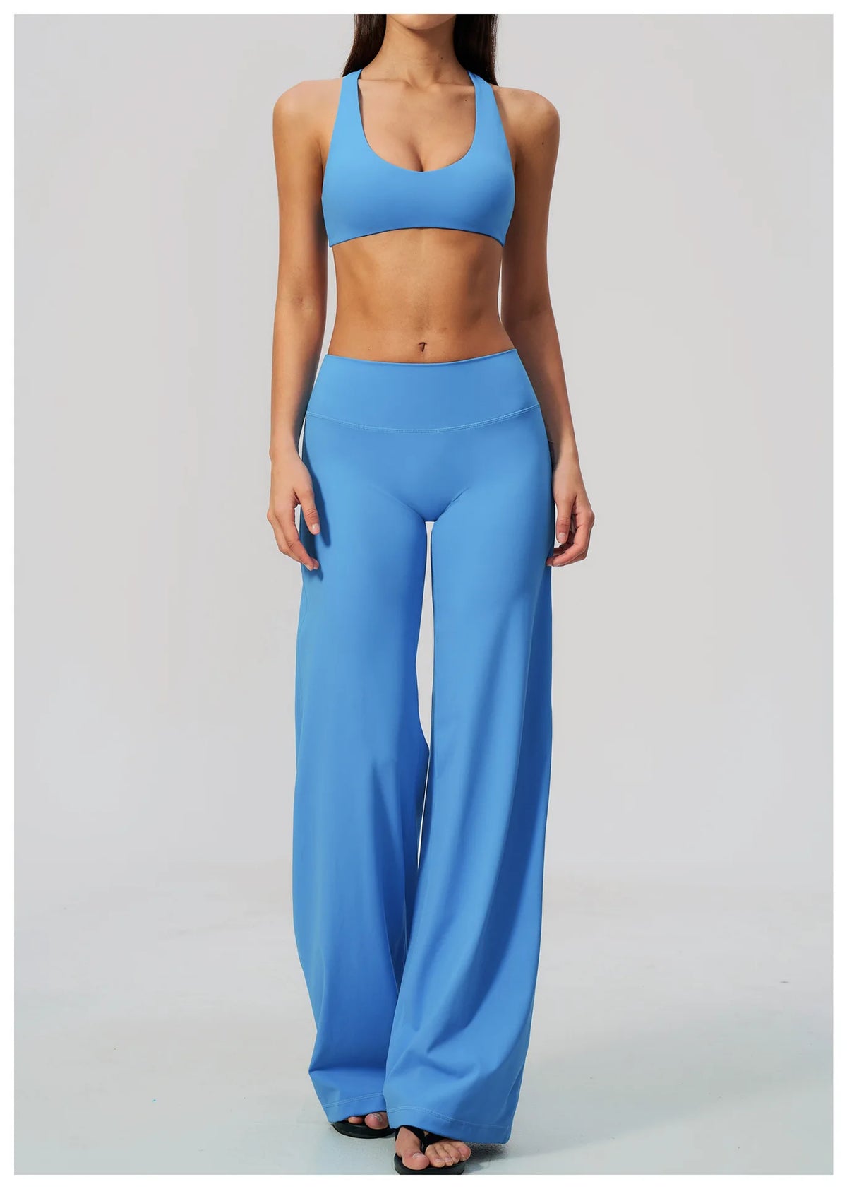 NCLAGEN Gym Set 2 Piece Workout Clothes For Women Bra & Wide-leg Trousers High Wais Fitness Suit Sport Outfit Pilates Sportwear