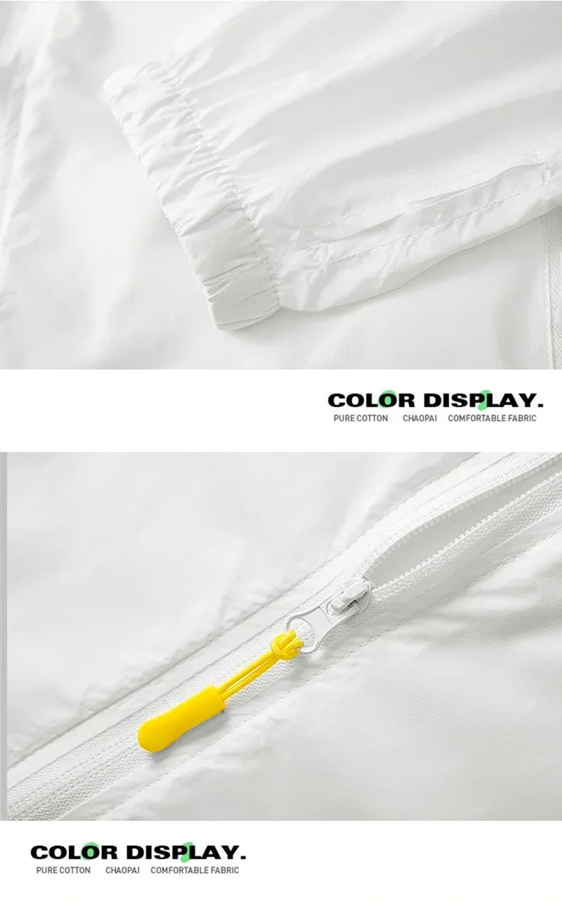 Breathable Anti-UV Sun Protection Coat Fashion Trendy Outdoor Casual OuterwearWomen Summer Ultra Thin Ice Silk Sunscreen Jacket
