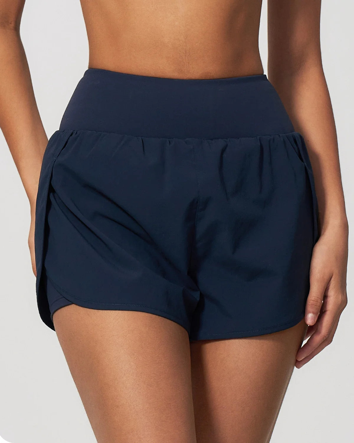 New False Two-piece Sports Shorts Gym Clothes Women Yoga Fitness Short Pants Outdoor Breathable Quick Drying High Waist Tights