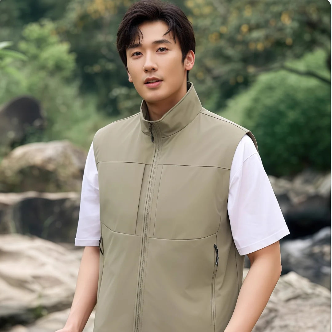 New Summer Men Outdoor Waterproof Quick Drying Cargo 5XL Vests Male Thin Mesh Breathable Waistcoats Climbing Sleeveless Jackets