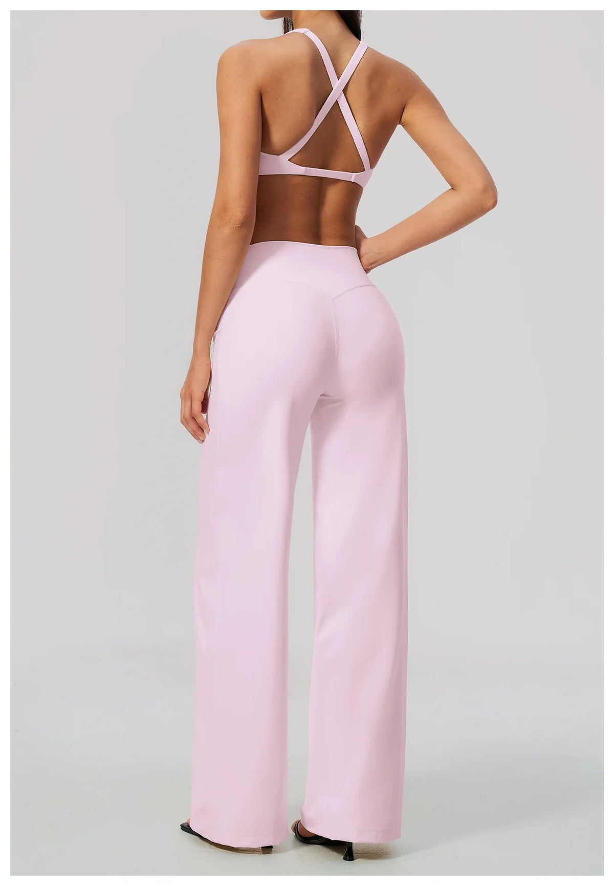 NCLAGEN Gym Set 2 Piece Workout Clothes For Women Bra & Wide-leg Trousers High Wais Fitness Suit Sport Outfit Pilates Sportwear