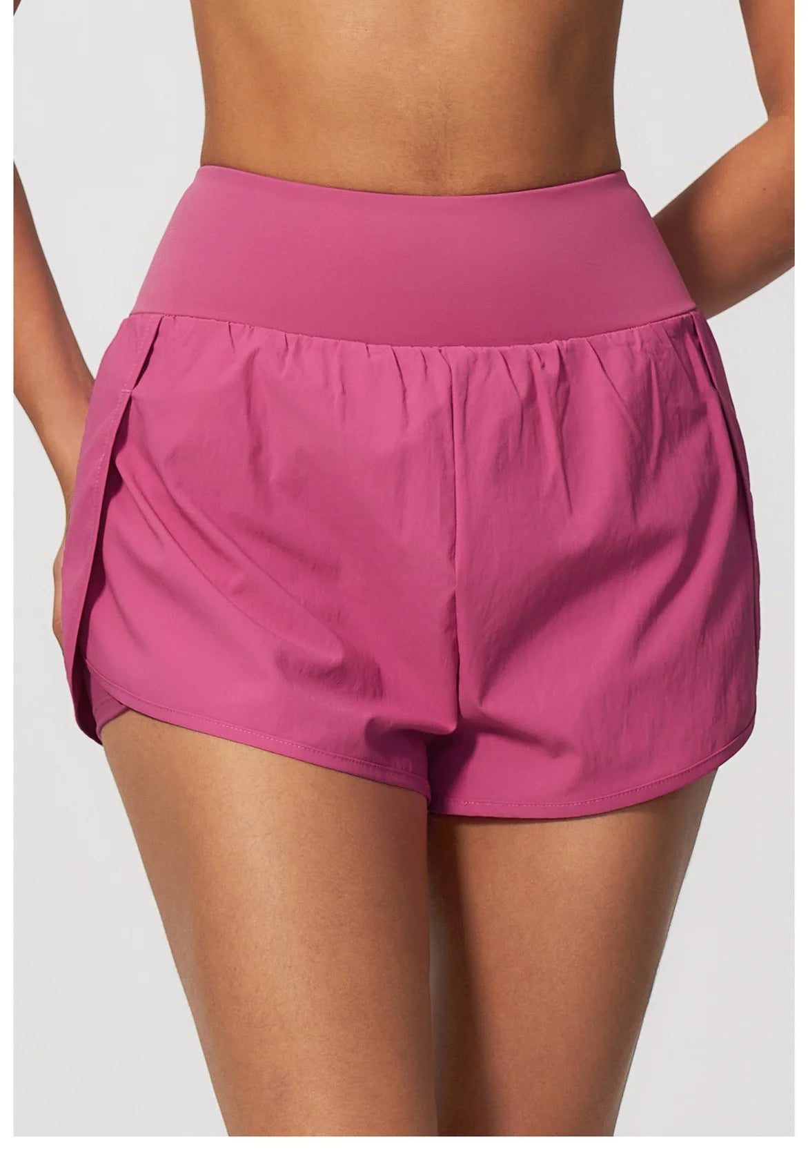 New False Two-piece Sports Shorts Gym Clothes Women Yoga Fitness Short Pants Outdoor Breathable Quick Drying High Waist Tights
