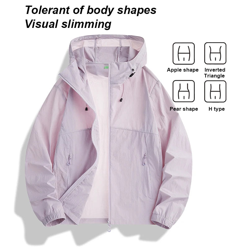 NewHigh-Quality Thin Sun Protection Clothing For Couples, Ice Silk Skin Clothing, Outdoor Snti-UV Jacket