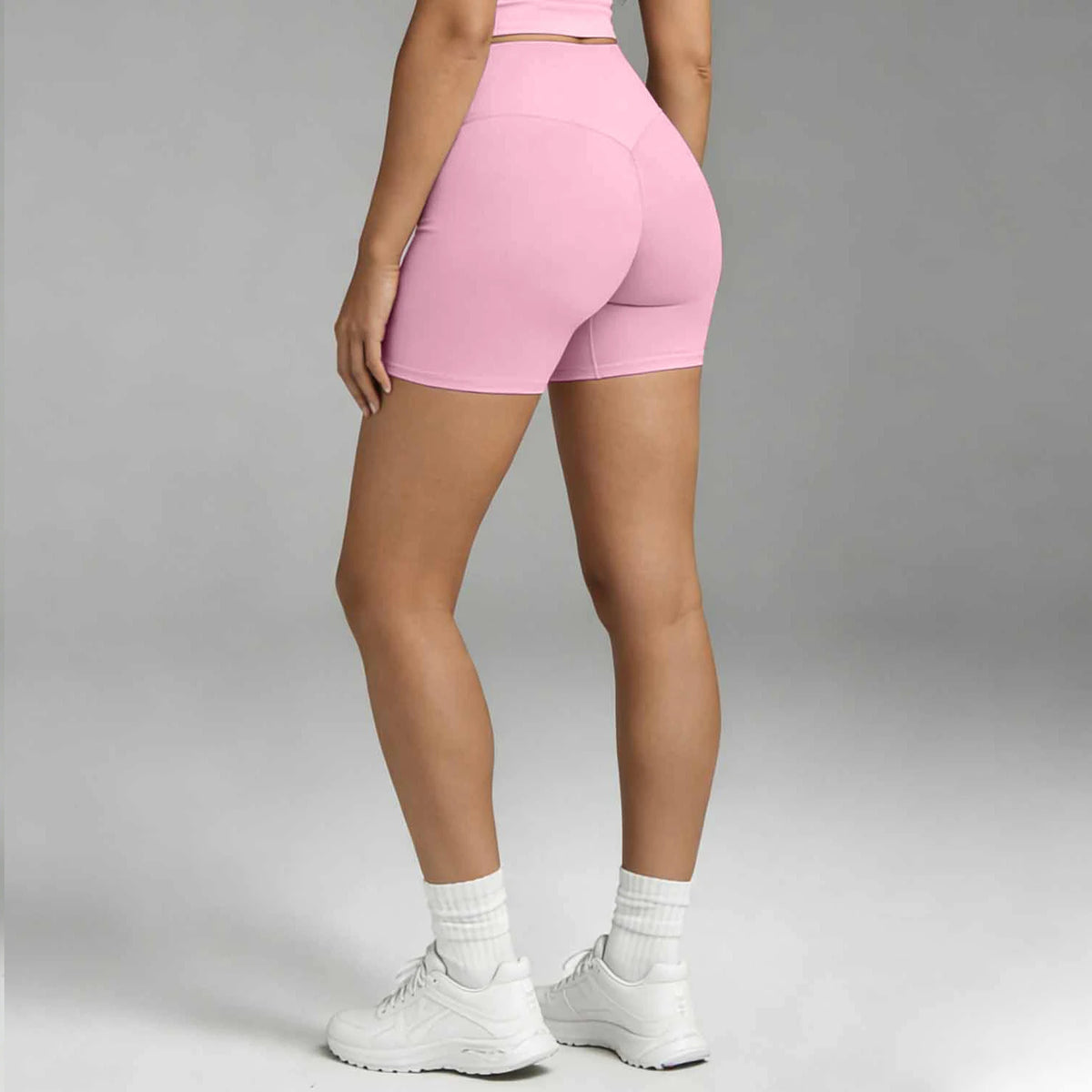 Women Sports Shorts Cross High Waist Elasticity Tight Fitting Yoga Shorts Quick Dry Breathable Moisture Wicking Fitness Pants
