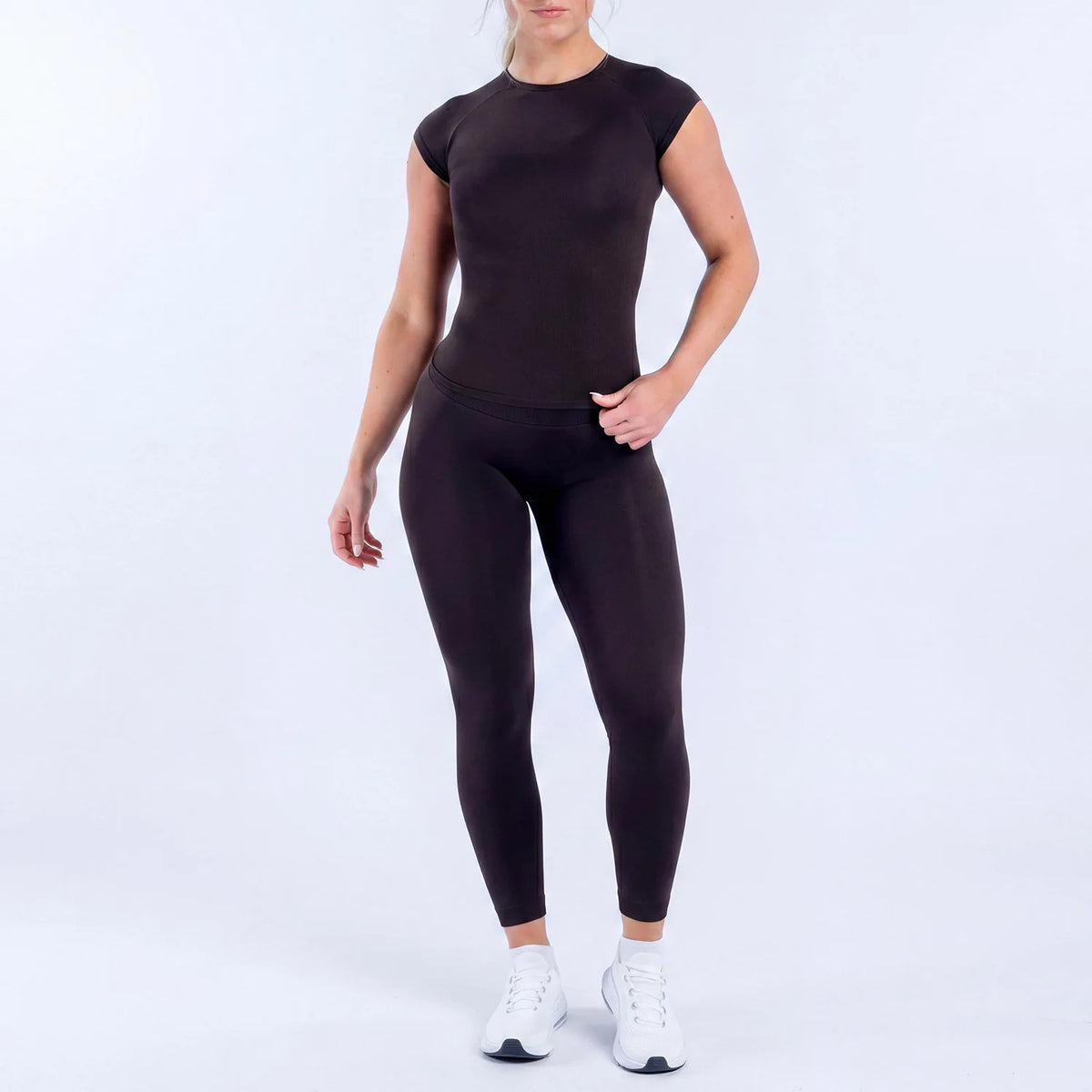 NCLAGEN Yoga Sets 18 Women Gym Clothes Defy Short Sleeve Top And Defy Leggings 2 Piece Fitness Seamless Suit Workout Sportswear