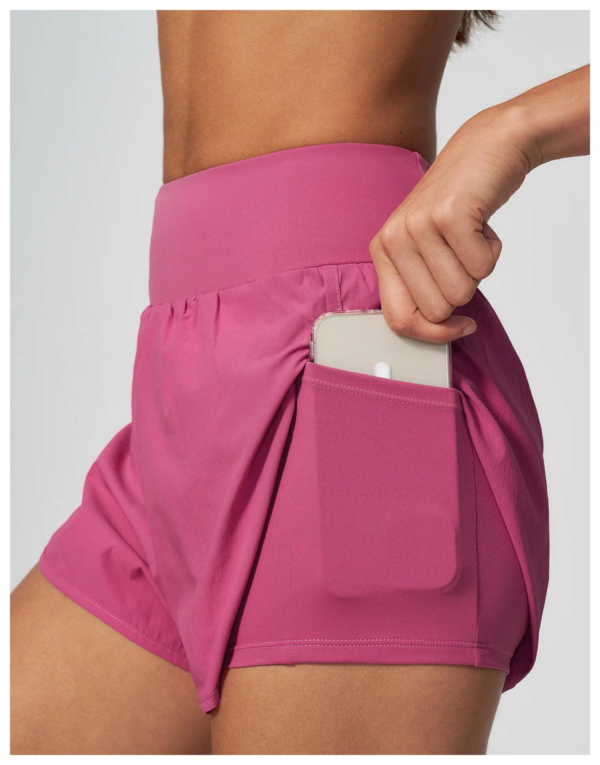New False Two-piece Sports Shorts Gym Clothes Women Yoga Fitness Short Pants Outdoor Breathable Quick Drying High Waist Tights