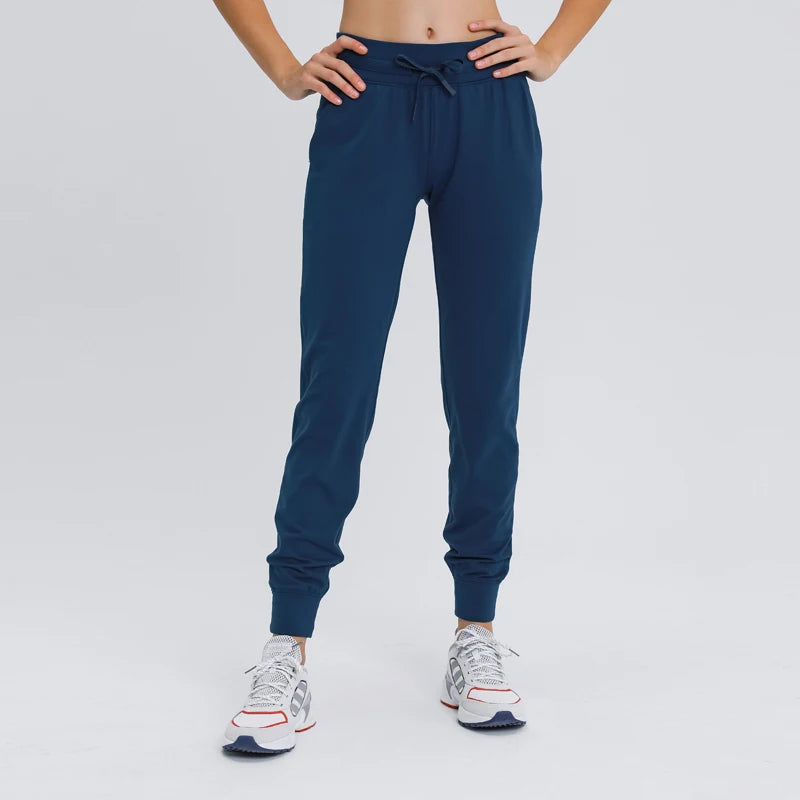 Nepoagym STEP Womens Workout Jogger Running Sweatpants with Pocket Drawstring Relaxed Fit Tapered Joggers Pants for Lounge