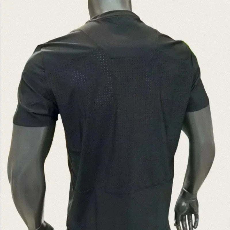 2025 summer new men's short sleeved breathable quick drying elastic personalized splicing comfortable casual versatile youth T-s