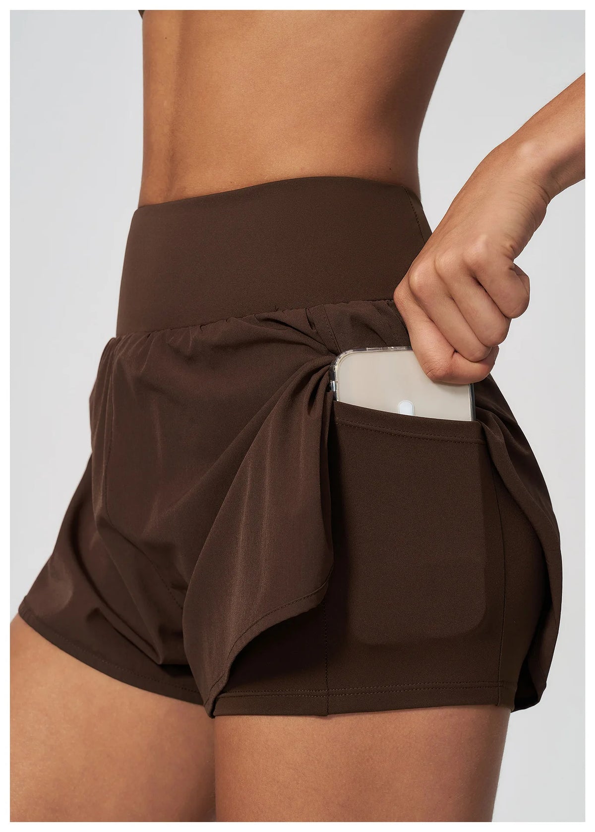 New False Two-piece Sports Shorts Gym Clothes Women Yoga Fitness Short Pants Outdoor Breathable Quick Drying High Waist Tights