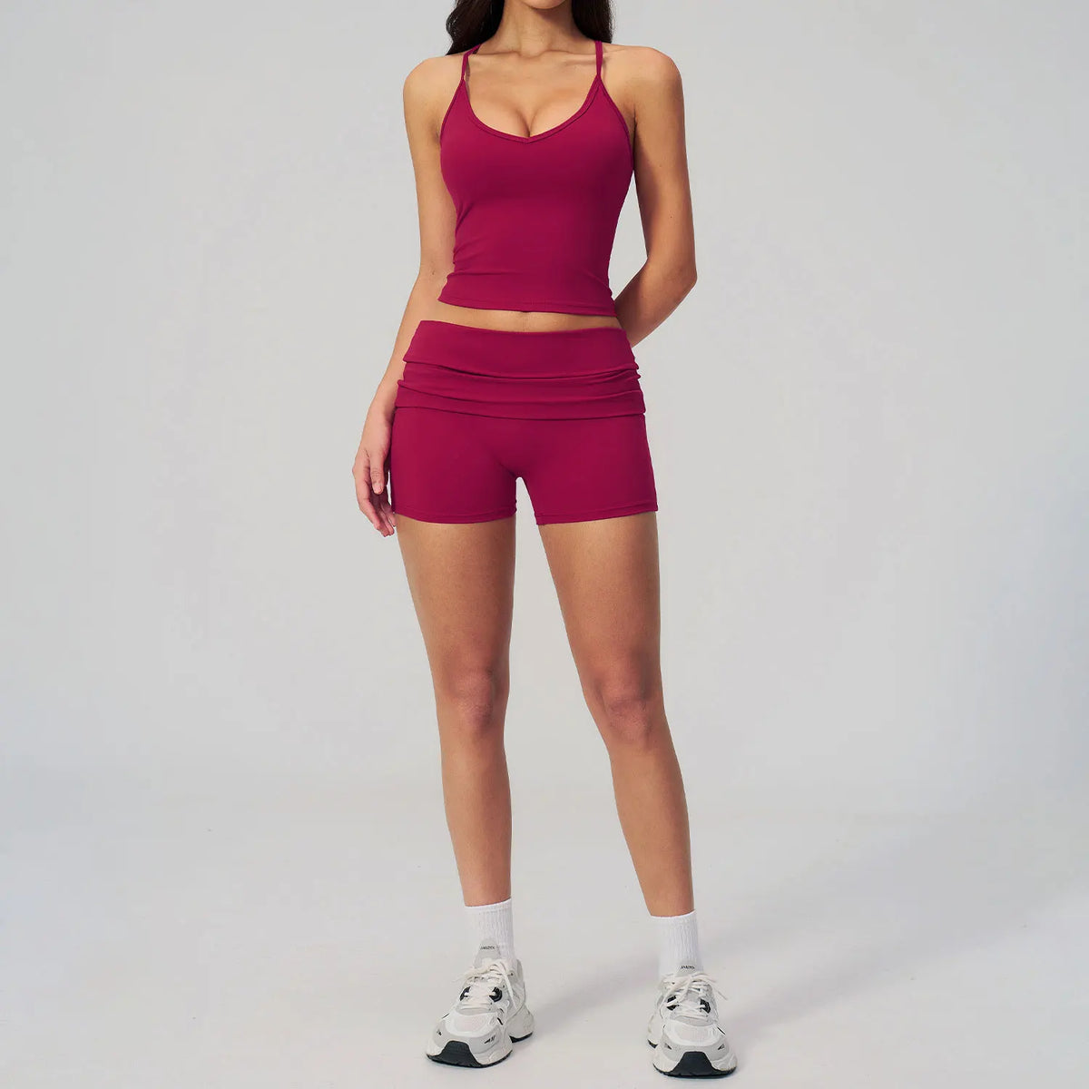 NCLAGEN Yoga Set 2 Piece Naked Feel Soft Women Gym Clothes Tank Top And Shorts Fitness Suit Workout Sportswear Speed Activewear