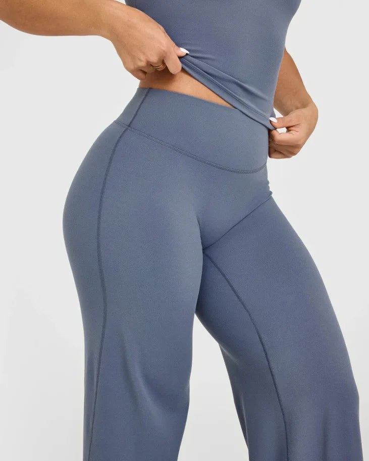 NCLAGEN Sport Trousers SoftMotion Straight-Leg Pants Women's High Waist Yoga Bottoms GYM Naked Feel Pilates Running