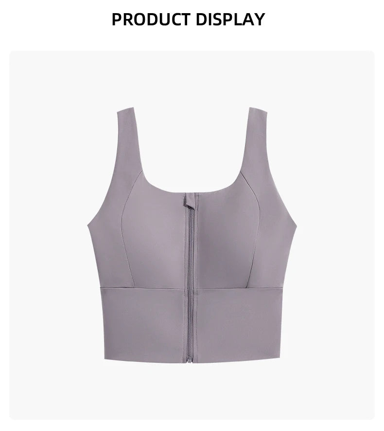 DRUR Women Sport Bra Front Zipper Breathable Yoga Bras Woman Running Tops Workout Underwear Gym Brassiere Sportswear 2025 New
