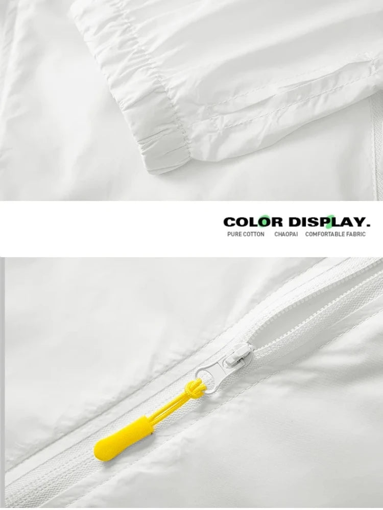 Breathable Anti-UV Sun Protection Coat Fashion Trendy Outdoor Casual OuterwearWomen Summer Ultra Thin Ice Silk Sunscreen Jacket