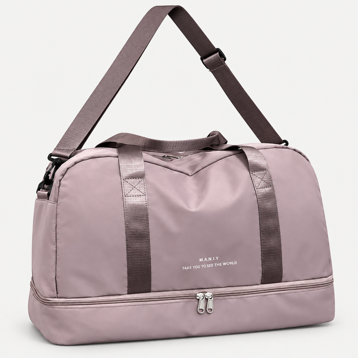 ExpandFit Travel Bag on a warm light-grey studio background